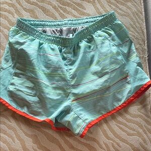 Nike Stripped Athletic Shorts with Orange Trim